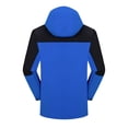 thumbnail image 4 of Timoontee Men's 3 in 1 Rain Jacket Outdoor Hiking Windbreaker Casual Comfy Fleece Jacket Coat Color Block Full Zip Coats Warm Winter Outerwear Blue XL, 4 of 5