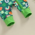 thumbnail image 4 of Okbabeha St Patricks Day Outfit Newborn Baby Boy Girl Shamrock Waffle Romper Lucky Clover Onesie Jumpsuit One Piece Clothes, 4 of 7