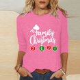 thumbnail image 1 of Aqestyerly Hauts de Noël pour Femmes Mode Féminine T-Shirt Imprimé de Noël Manches 3/4 Blouse Col Rond Hauts Décontractés, 1 of 5