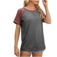 thumbnail image 3 of Giftesty Womens T-Shirts Loose Blouse Clearance Womens Fashion Print Tops Short Sleeve Out Blouse Funny Round Neck T-Shirt Tops, 3 of 6