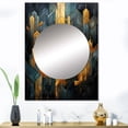 thumbnail image 1 of Designart "Geometric Arches In Black And Gold" Abstract Shapes Mirror Wall Decor - Modern Gold Abstract Mirror Wall Art For Bathroom - 40" x 30" Inch, 1 of 5