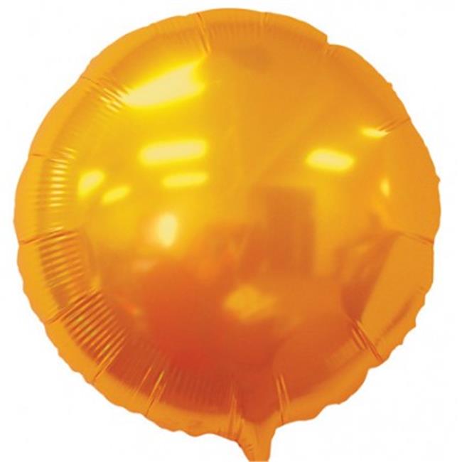 Balloons and Weights 2461 18 Inch Round Foil Mylar Balloons Orange 50