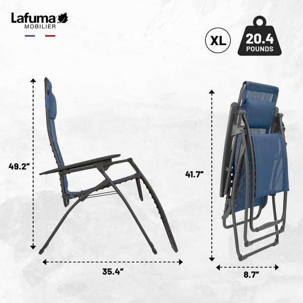 Lafuma Futura XL Zero Gravity Outdoor Steel Framed Recliner Chair