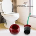 thumbnail image 3 of Toilet Brush And Holder Set, Fun Design Cherry Shape Bathroom Brush And Holder Set, For Home Hotel, 3 of 8