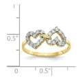 thumbnail image 2 of 10k Yellow Gold Double Heart Cubic Zirconia Ring - Size 6.00, 2 of 2