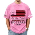 thumbnail image 2 of CIENVNSTG Men's 250th Anniversary Star and Stripe Flag Oversize T-Shirts Short Sleeve Crewneck Graphic Tees 1776-2026 Patriotic Independence Day Casual Wear Tops Pink 3XL, 2 of 4