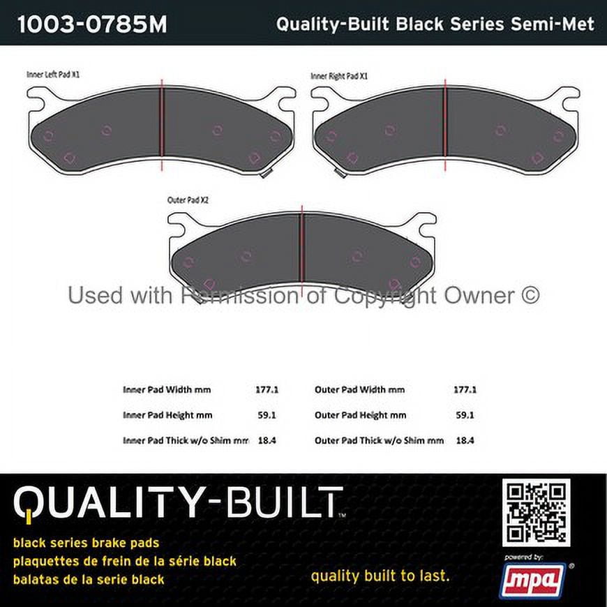 Mpa Electrical 1003-0785M Quality Built Black Series Semi Metallic Brake