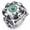Green, variant on Gothic Eye Rings Green/Bule Eyeball Skull Claw Ring Men Women Stainless Steel-14-Blue