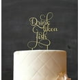 thumbnail image 2 of Drink Like a Fish Custom Rustic Wooden Cake Topper Persoanlized Wedding Cake Topper Cake Decoration 5-6 Inches Wide, 2 of 3