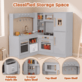 thumbnail image 5 of TLSUNNY Kids Corner Play Kitchen, Wooden Kitchen Playset with Lights & Sounds, Sink, Stove & Storage, Gift for Toddlers, 5 of 11