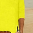 thumbnail image 5 of ClodeEU Womens Casual Lightweight 3/4 Sleeve Crewneck T Shirts Tops,Loose Fit Tunic Pullover Yellow,Womens Plus XXL, 5 of 5