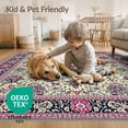 thumbnail image 3 of ODIKA Rose Medallion Floral Vintage Ornamental With Mauve Corner Motifs Pet Friendly & Kids Safe Play for Playroom, Bedroom, Reading Nook, 3 of 6