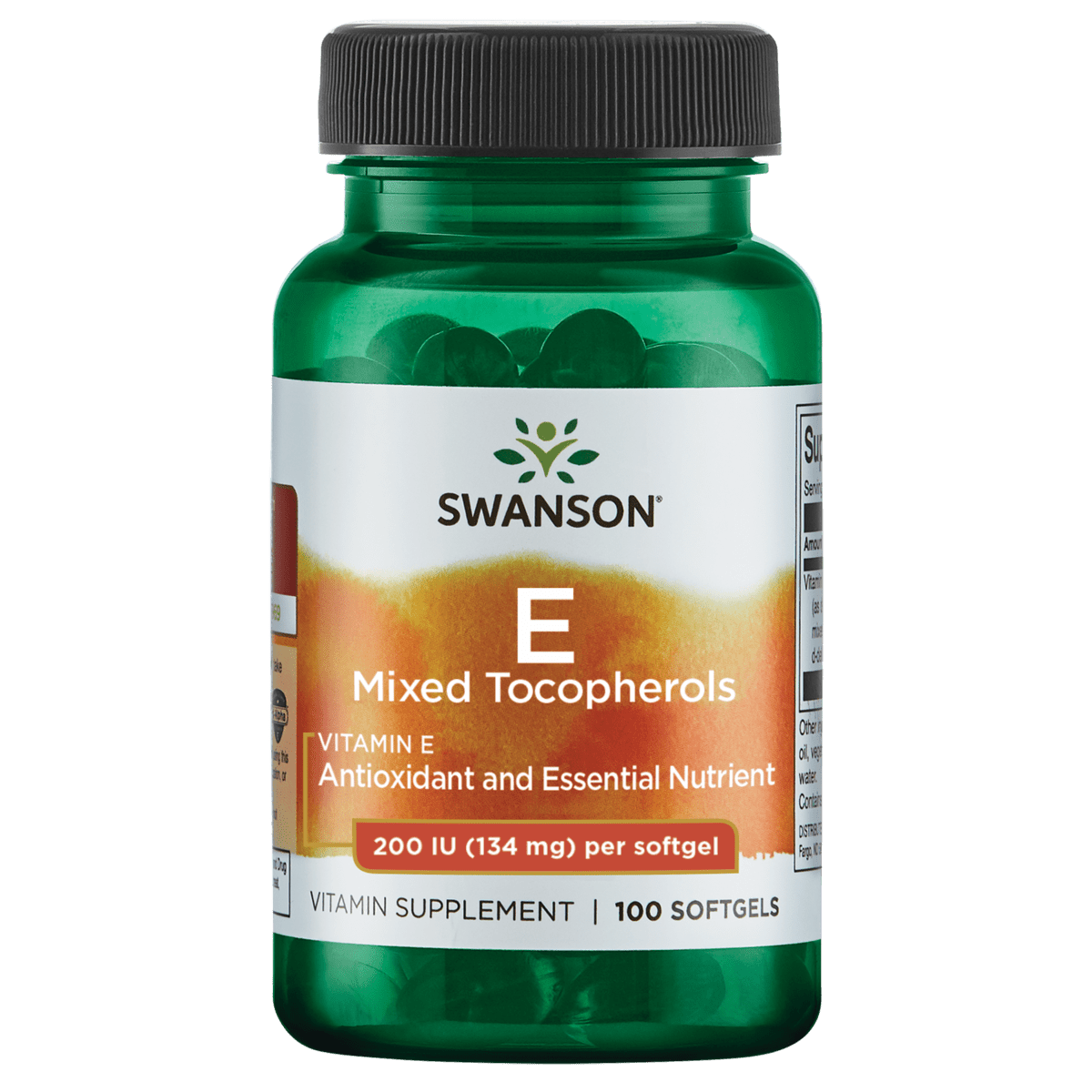 Swanson Vitamin E Mixed Tocopherols 200 Iu 100 Softgels