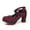 Wine, variant on Women's Suede Crossover Strap 8cm Heel High Heels Oktoberfest Casual Market Shoes