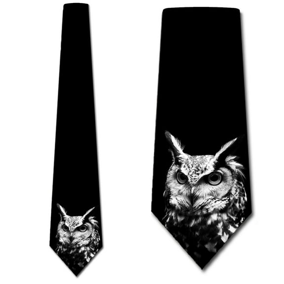 Owl Ties Mens Animal Bird Necktie by Three Rooker