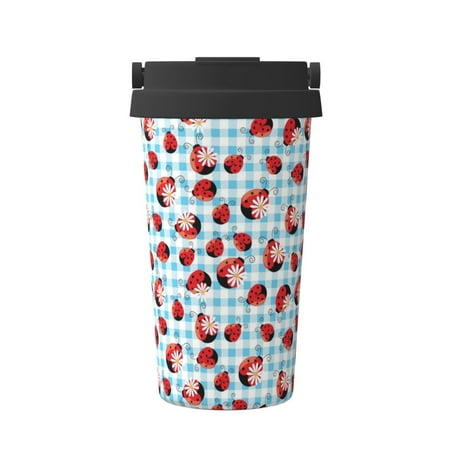 

Junzan Flowers and Lady Bugs for Stainless Steel Vacuum Insulated Tumbler - Reusable Insulated Cold Brew Iced Coffee Cup Thermos -Gifts for Women Men Him Her