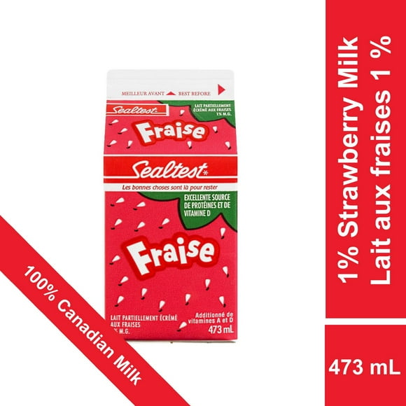 Lait aux fraises partiellement écrémé 1 % Sealtest 473 mL