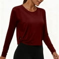 thumbnail image 2 of FAIWAD Workout Tops for Women Crewneck Long Sleeve Athletic Yoga Crop Tops Sports Gym Running Tees, 2 of 7