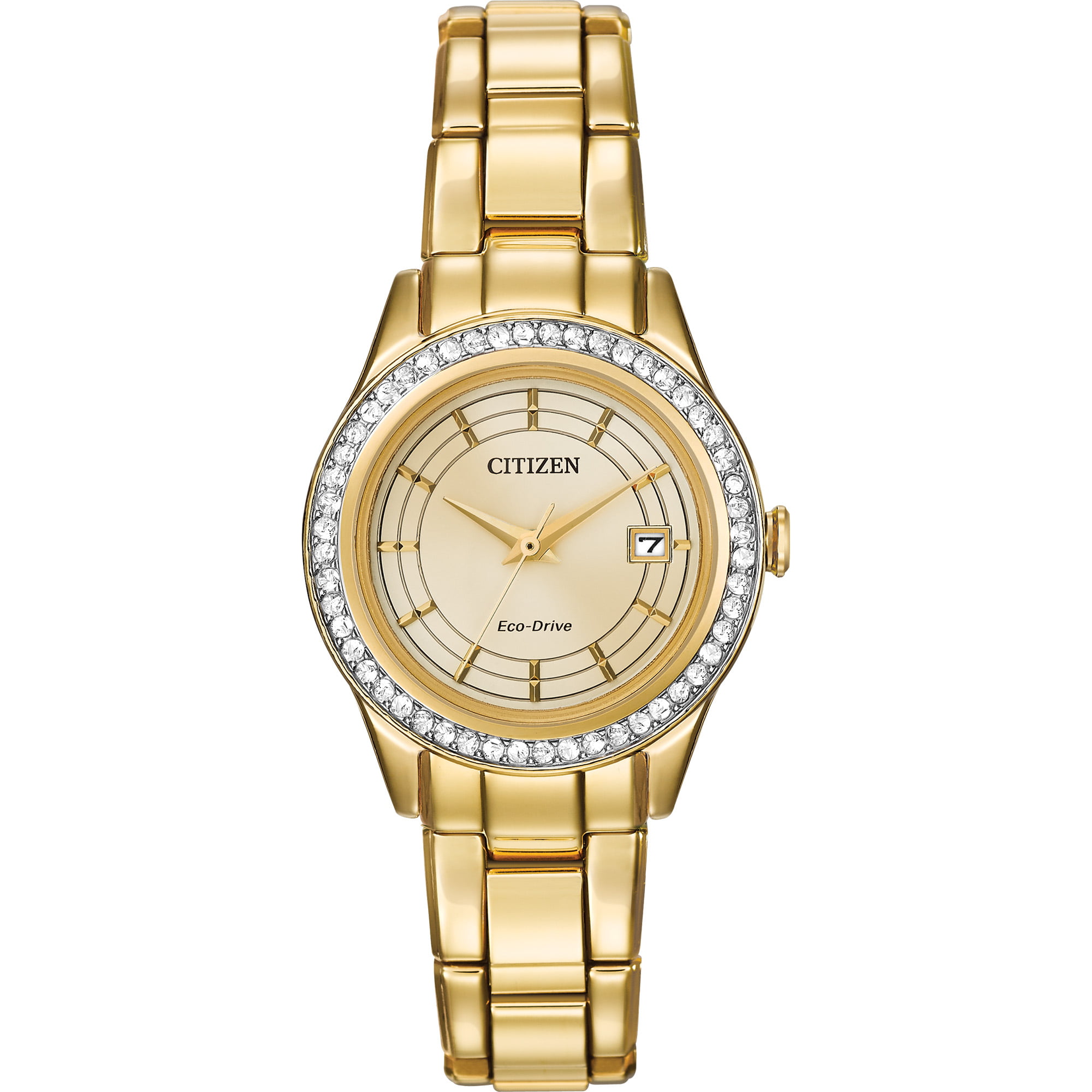 Citizen Women's Eco-Drive Classic Crystal Gold-Tone Stainless Steel ...