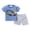 Dark Blue, variant on Hiijoy Infant Boys Outfits Cartoon Print Short Sleeve T Shirt Shorts Set, Sizes 18-24M
