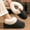 Black, variant on Fuzzy Slippers for Women Fluffy Furry Collar Cozy Memory Foam Non Slip Warm Winter House Slipper