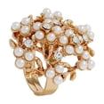 thumbnail image 2 of Anillo de flores,Anillo abierto Anillo de moda Anillo de flores ajustable,Anillo floral ajustable creativo simple,anillo de moda Declaración elegante Vintage Shinning,regalos del día de san, 2 of 8