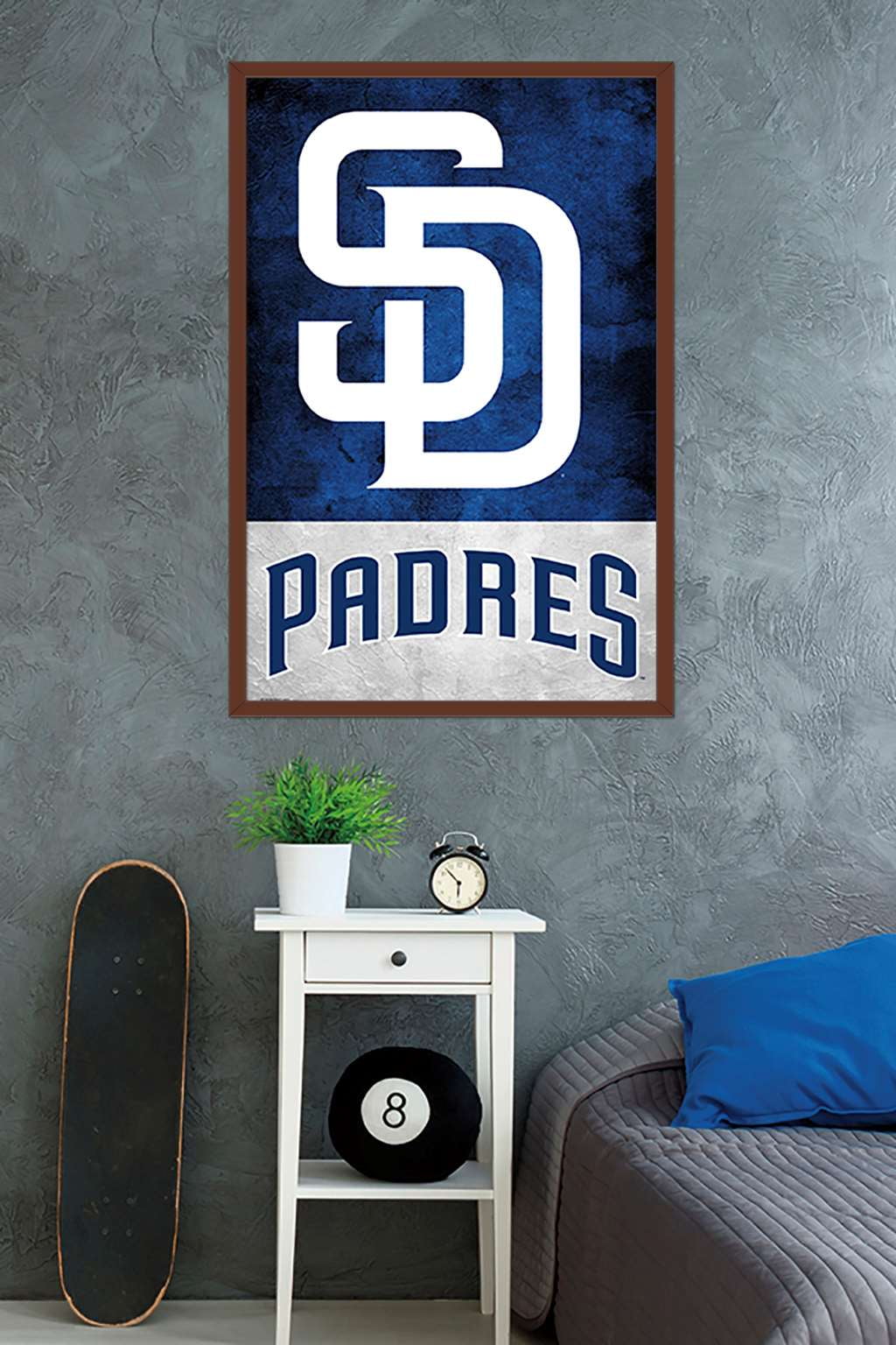 San Diego Padres Vintage Logo on Old Wall Tapestry by Design Turnpike -  Instaprints