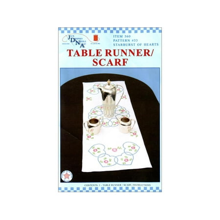 - Jack Dempsey Table Runner/Scarf Starburst Hearts