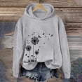 thumbnail image 2 of WZXFASHION Sweat à Capuche Décontracté Imprimé Pissenlit Automne Hiver pour Femmes jusqu'à 50 % de Réduction avec Poches, 2 of 4