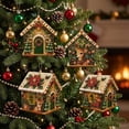 thumbnail image 2 of 3D Christmas Wooden Pearl House DlY Kit, Rhinestone Diamond Art DIY Set, Complete Beginner Craft Set with Pre-Cut Wood Panels, Christmas Tree Ornaments, Handmade Home Decoration Gifts, 2 of 6
