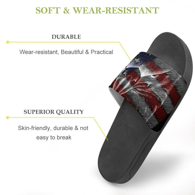 GZHJMY Stylish Slides for Women Men American Eagle Soft Flexible Slip on Sandals Slippers