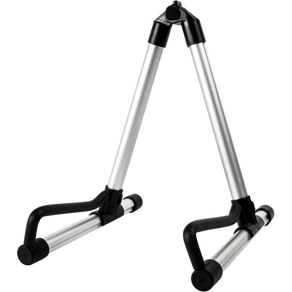 AODSK AS-401S Guitar Stand Folding with adjustable A-Frame for Acoustic Classical and Electric Guitars Bass Ukulele Portable (Single Stand-Silver)