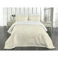 thumbnail image 3 of Ambesonne Ivory Quilted Bedspread Set 2 Pcs, Victorian Curved Leaves, Twin Size, Cream, 3 of 5