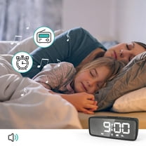 sruoe Alarm Clock, Alarm Clocks for Bedroom, Smart Alarm Clock, Clock Alarm, Deep Sleep Alarm Clocks, Bell Alarm Clock, Wireless Charging Home, Plastic