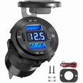 thumbnail image 1 of Chenchen 12 Volt USB Outlet 12V Outlet USB Car Port Aluminum 30W PPS PD 3.0 Motorcycle Car Charger Waterproof Dual QC3.0 Socket with Switch 12V/ 24V Vehicle Marine Boat RV Accessories, 1 of 1
