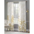 thumbnail image 4 of Summer Tropical Plants Sheer Curtains 84 Inch Long 2 Panels, Palm Trees Yellow Plants Texture Light Filtering Rod Pocket Semi Sheer Curtains, Sheer Voile Drapes for Living Room Bedroom, 52"x84", 4 of 5