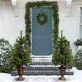 thumbnail image 2 of Euroco Christmas 4-Piece Set, Garland, Wreath and Set of 2 3FT Entrance Trees X-mas with LED Lights, Christmas Tree, 2 of 9