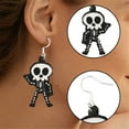 thumbnail image 4 of BNNG Halloween Theme Earrings Lightweight Cartoon Pumpkin Drop Dangle Earrings Trick Or Witch Cat Bats Earrings For Women Halloween Party Jewelry Wacky Bat Earrings, 4 of 8