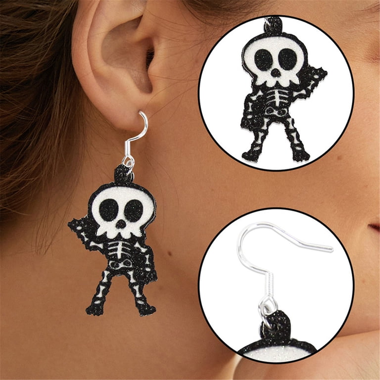 Halloween Spooky Dangle Earrings Set - Lightweight Fun Drop Earrings For Women, Teens, Costume Parties