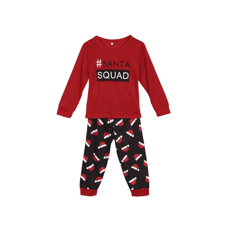

Pybcvrrd Family Xmas Matching 2PCS Pajamas Set Letter Top Long Hat Pants Family Sleepwear Christmas Nightwear