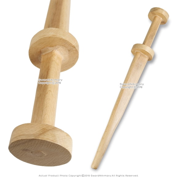 18” Steamed Beech Wood Rondel Dagger Short Sword Practice Dagger LARP SCA