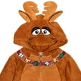 thumbnail image 5 of Funstuff Animals Reindeer Christmas Mens Fleece Zip Up Cosplay Pajama Coverall Small, 5 of 5