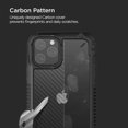 thumbnail image 3 of VRS Design Phone Case for iPhone 11 Pro Max, [Crystal Mixx Pro] Carbon Patterned Clear Phone Case with Wrist Strap (Green), 3 of 10