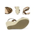 thumbnail image 3 of BLISSFUL STEP Slingback Crisscross Espadrille Wedge Heels Sandals for Women Leopard 10, 3 of 6