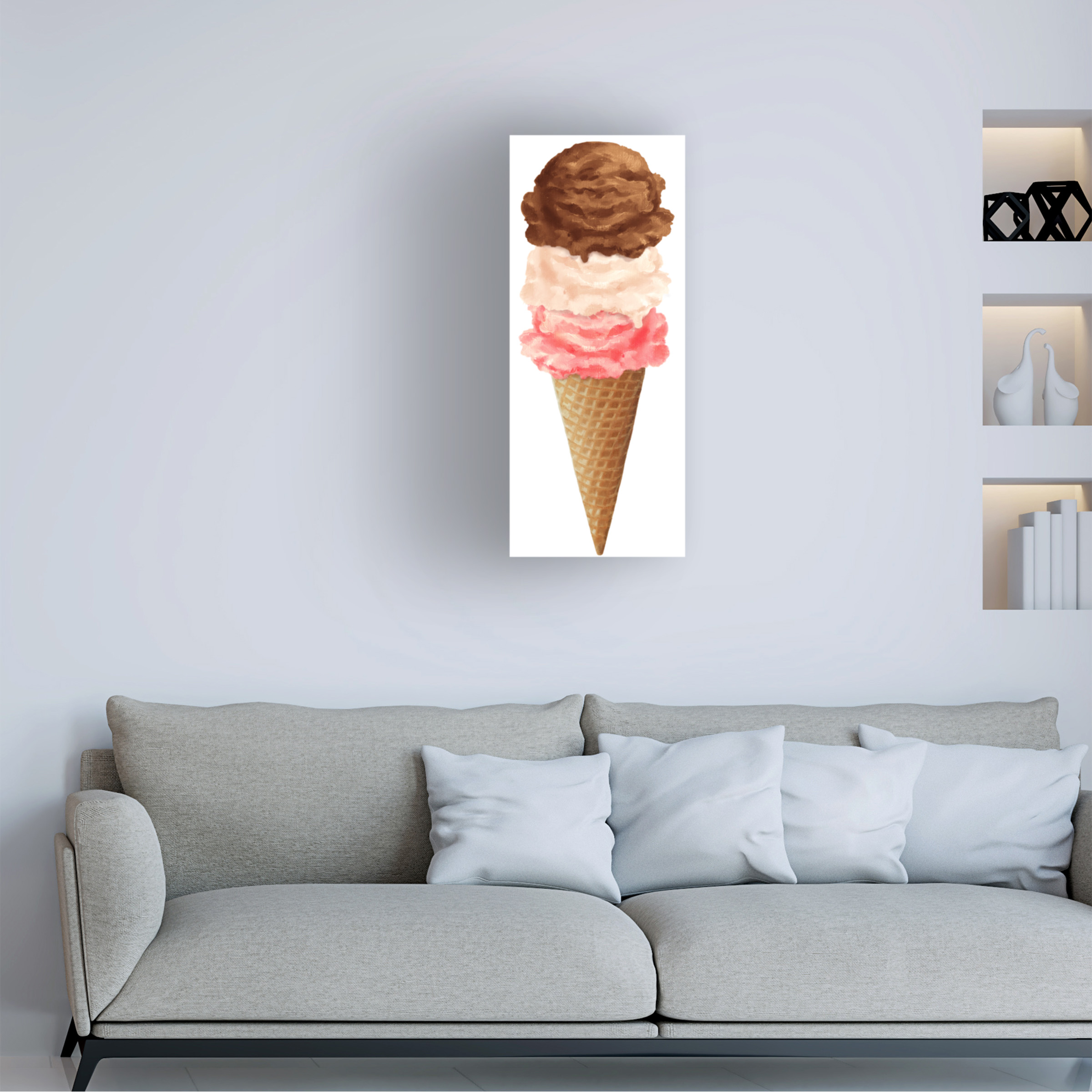 RetroPlanet 'Ice Cream Cone 3 Scoops' Canvas Art
