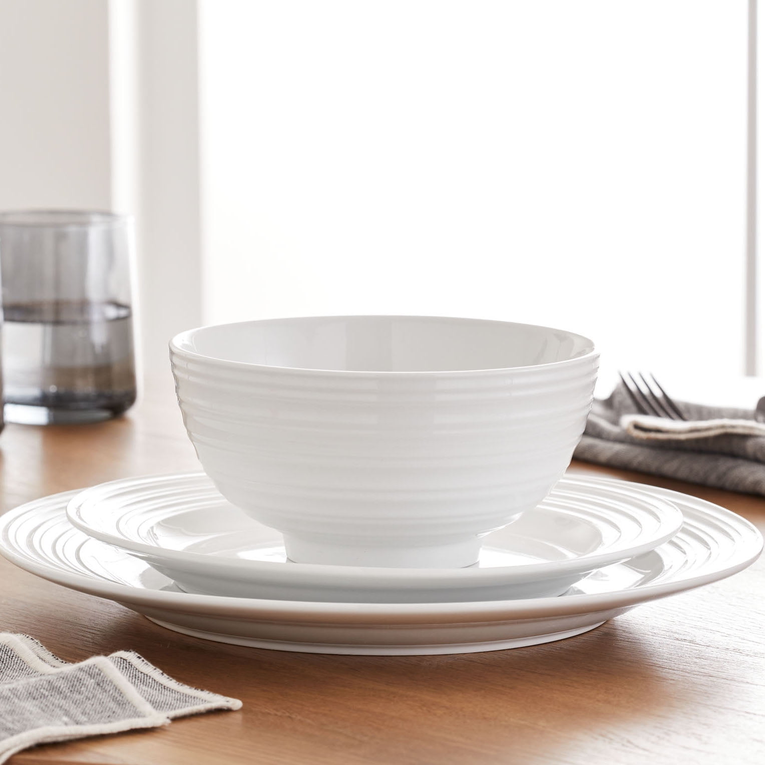 Better Homes & Gardens Anniston Salad Plate, porcelain salad plate, pasta plate, appetizer plate, ceramic plate for kitchen