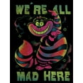 thumbnail image 2 of Junior's Alice in Wonderland Rainbow Cheshire Cowl Neck Sweatshirt Black Small, 2 of 4