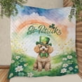 thumbnail image 3 of Happy St. Patrick’s Day Poodle with Green Hat Shamrocks Rainbow Quilt Blanket Poodles Dog Lover Gifts Idea Cozy Comforter Throw Blanket - 03007, 3 of 5