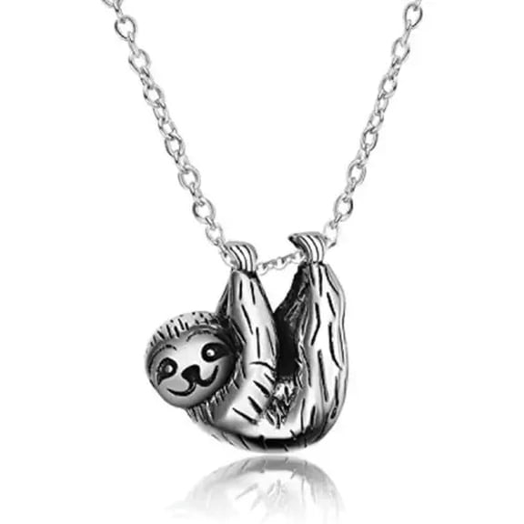 HOOUN Silvery Sloth Exquisite Pendant Necklace Decorative Accessories Jewelry Gift