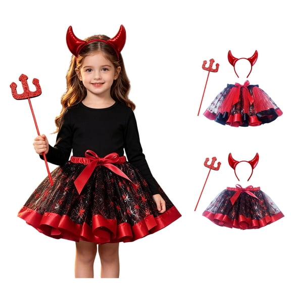 Girls Witch Tutu Skirt Witch Outfit Set Halloween Girls Outfit Dress up Party Girls Size 2-7 Years